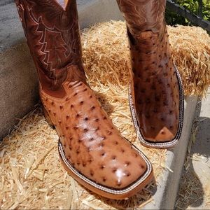 Custom full quill ostrich boots